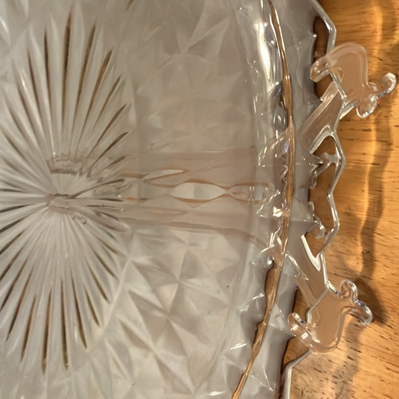 Vintage. 1960s -70s crystal oval shaped 11”-8”serving plate. American brilliant - Picture 6 of 10